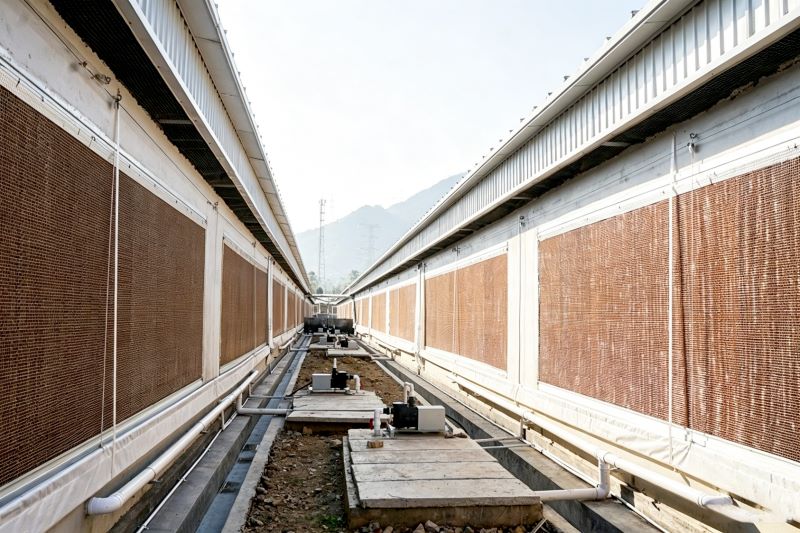 Synergistic Optimization of Cooling Pad Expansion and Water Quality Management: Strategies for Improving Evaporative Cooling Efficiency in Hot and Humid Regions